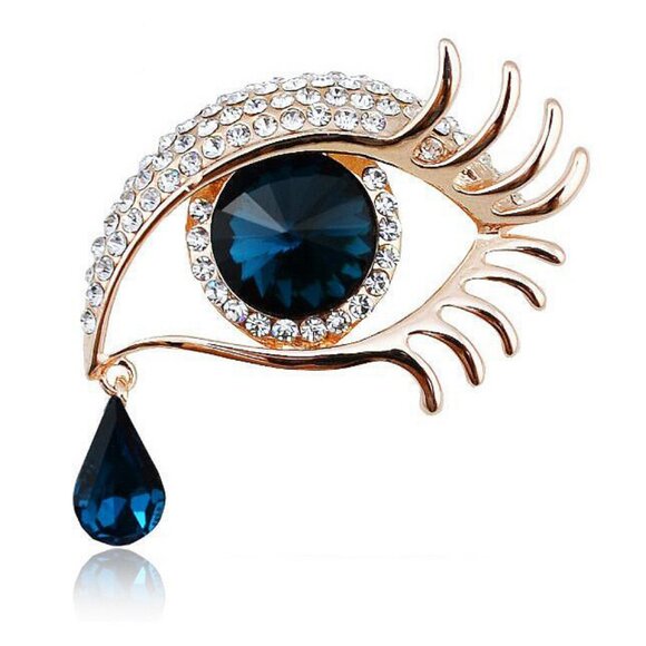 🔥2/$20 Evil Eye Brooch Rhinestone Evil Eye Pin Dali's Eye Pin Dali's Eye Brooch - Picture 4 of 4